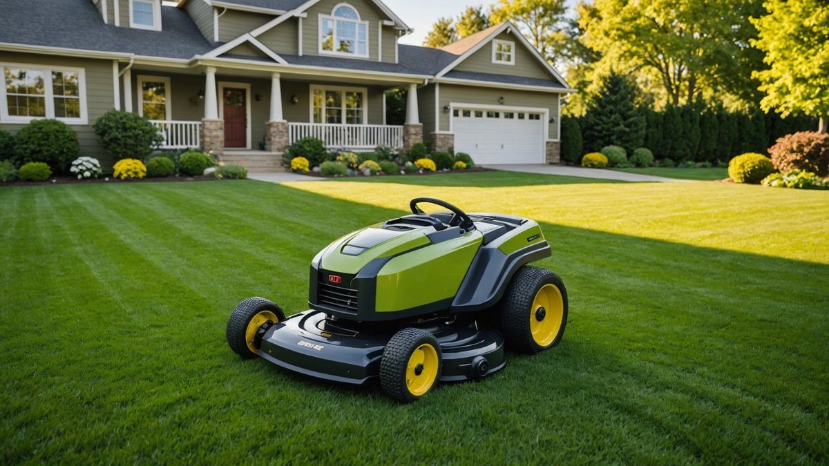 AI-generated illustration, not the actual product: Top Robot Lawn Mowers 2026: Smart AI Models Compared